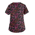 thumbnail image 5 of Womens Valentine Day Scrub Tops Love Heart Print Short Sleeve Cute Plus Size Scrub Tops Medical V Neck Quick Dry Uniform with Pockets Hot Pink M, 5 of 5