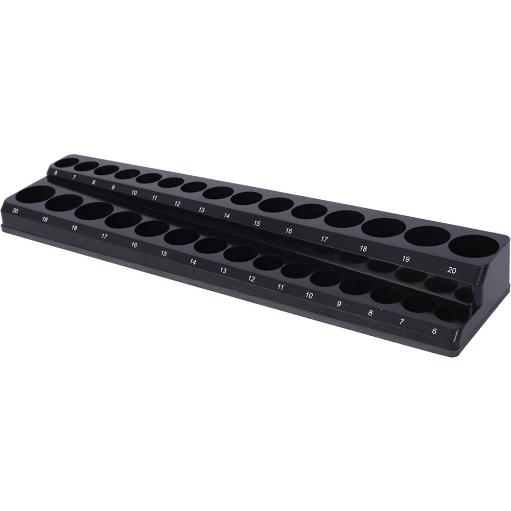 3 Piece Magnetic Socket Organizer Set, 1/2", 1/4" and 3/8" Socket Holder Kit, Attaches to Steel Box / Tool