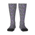 thumbnail image 2 of Picia Women Crew Soft Moisture-wicking Socks Purple Butterflies Pattern Design Cotton Socks, One Size fit All, 2 of 9
