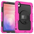 thumbnail image 2 of Case for Samsung Galaxy Tab S11 2025 with Screen Protector, 360 Degree Rotating Kickstand Hand Strap Heavy Duty Shockproof Cover with Shoulder Strap, Rose, 2 of 7