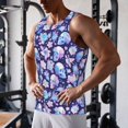 thumbnail image 5 of Fuzoiu flower Skull starry sky Print Men's Workout Tank Tops,Sleeveless Gym Shirt Quick Dry,Fitness Bodybuilding T-Shirt,Muscle Athletic Workout Tee-XX-Large, 5 of 7