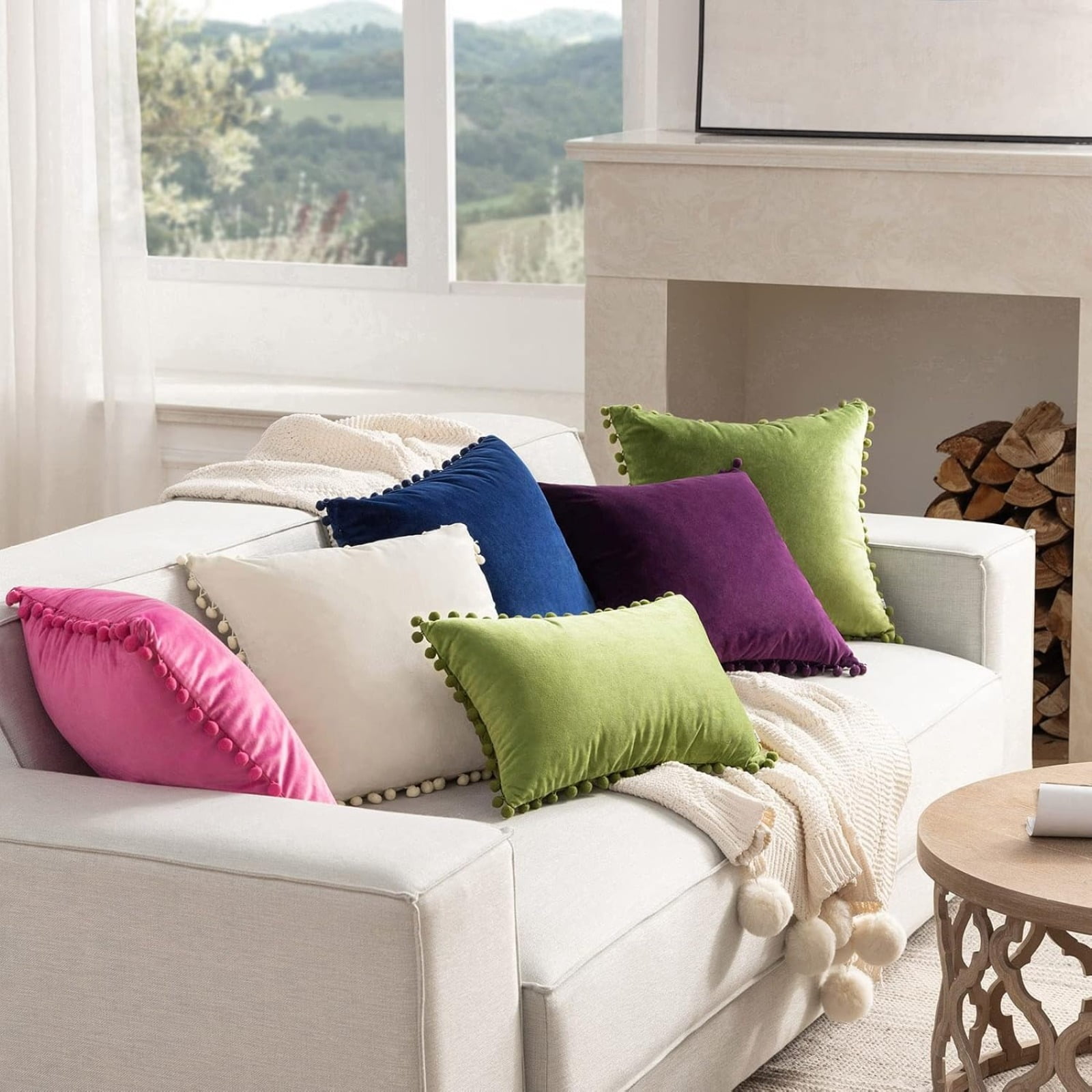 20×20 Inch Decorative Throw Pillow Cover 2-Pack Soft Textured Accent Cushion for Sofa Bed Living Room Home Decor