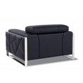 thumbnail image 6 of Mod Black Leather and Chrome Deco Accent Chair, 6 of 8