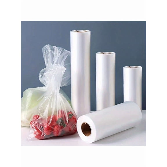 Disposable Plastic Food Storage Bags on Roll, 350 Count Clear Produce Bags for Fruit and Vegetables, 12x16 Inch Large Food Grade Plastic Bread Bags