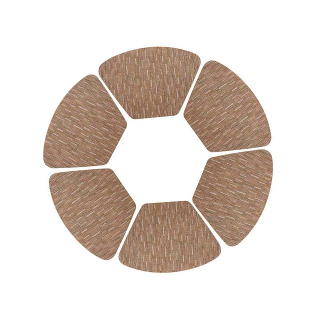 6X Sets de Table Ronds Coupe Coaster Résistant au Chauffage Multicolore Décoratif Hôtel Polyvalent Tampon de Table Antidérapant Brun Clair