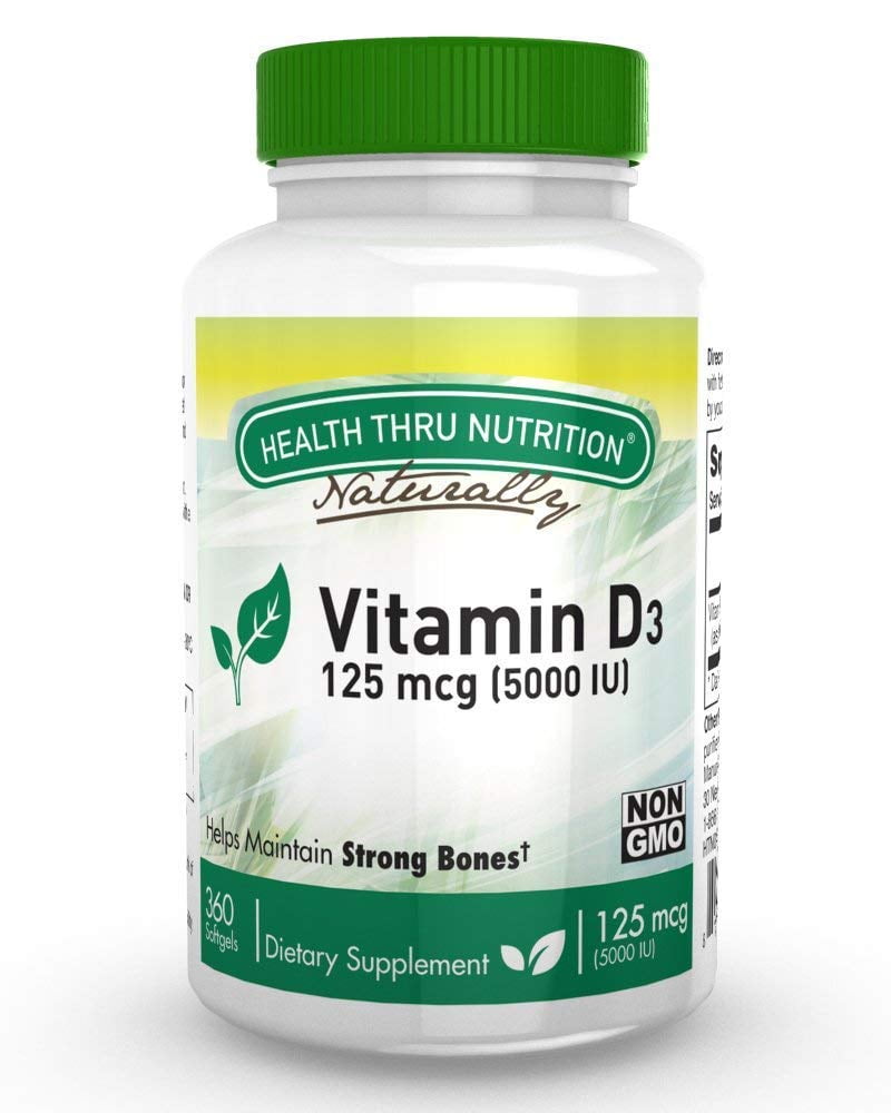 Vitamin D3 125mcg / 5,000 IU (360 Softgels) (SoyFree) (NONGMO