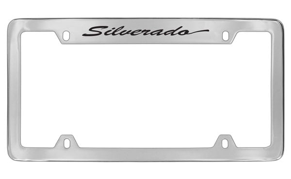 Chevrolet Silverado Chrome Plated Metal License Plate Frame Holder Baronlfi