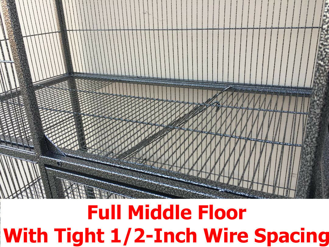 Extra Large Double Unit Story Metal Chew Free Rolling Cage For Ferret Chinchilla Sugar Glider Rat Mice Mouse Gerbil Squirrel Rabbit