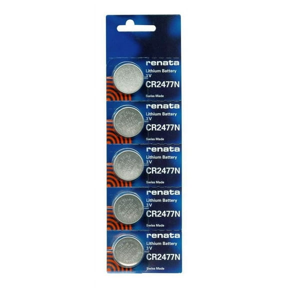 5pk Renata Coin Cell Battery CR2477 3V Lithium Compatible with DL2477, CR2477