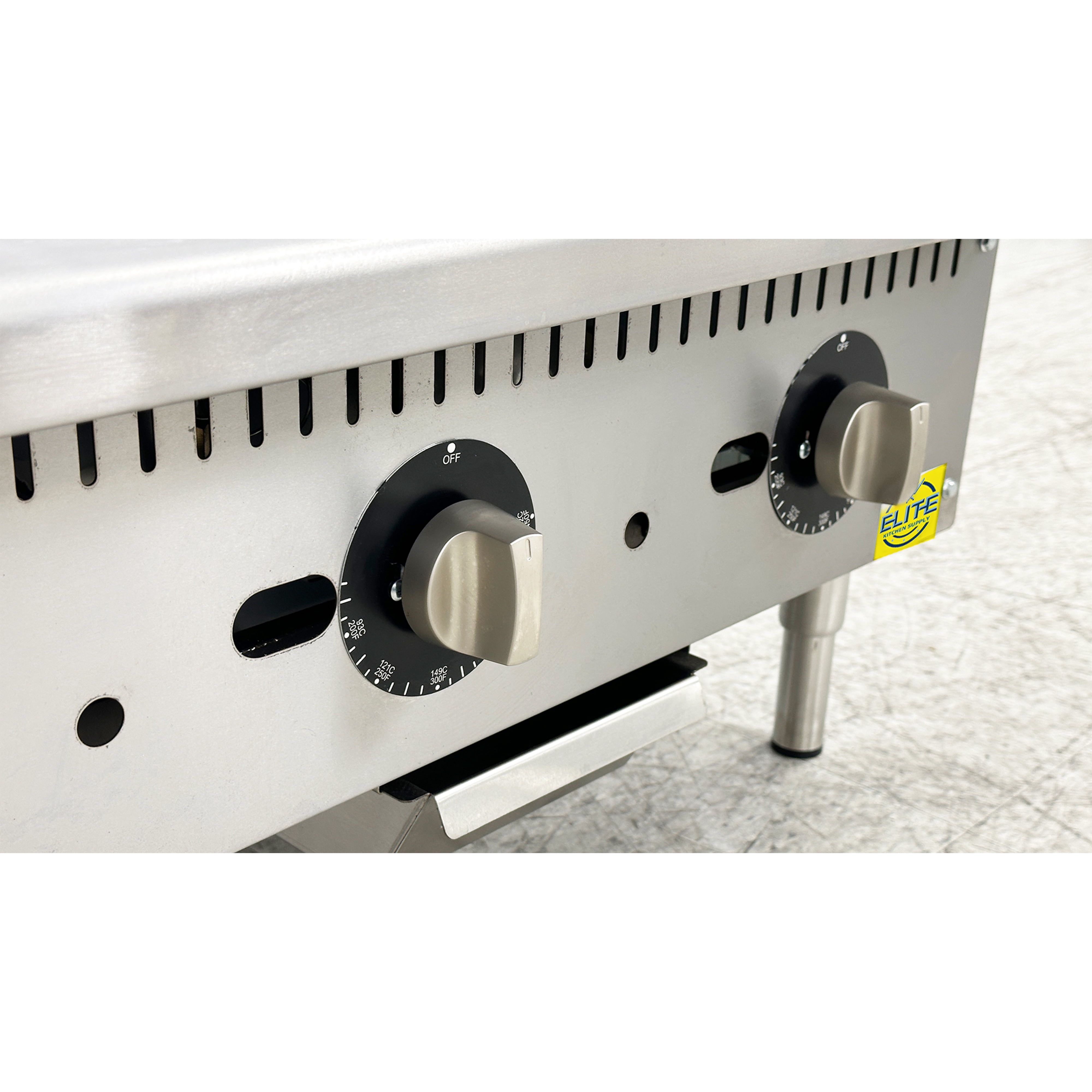24 in. Commercial Gas Countertop Griddle 60,000 BTU Thermostat Griddle Flat Top