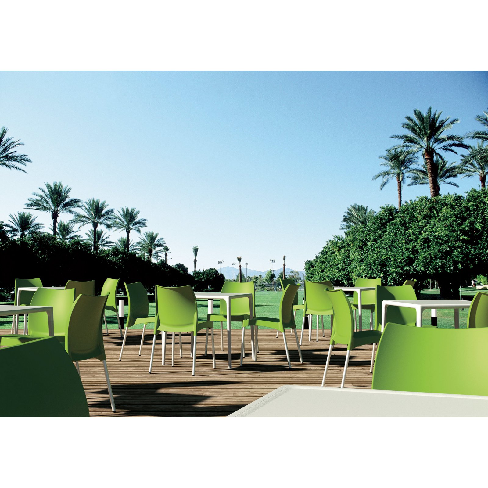 Compamia ISP049-APP Vita Resin Outdoor Dining Chair Apple Green -  set of 2 - image 3 of 11