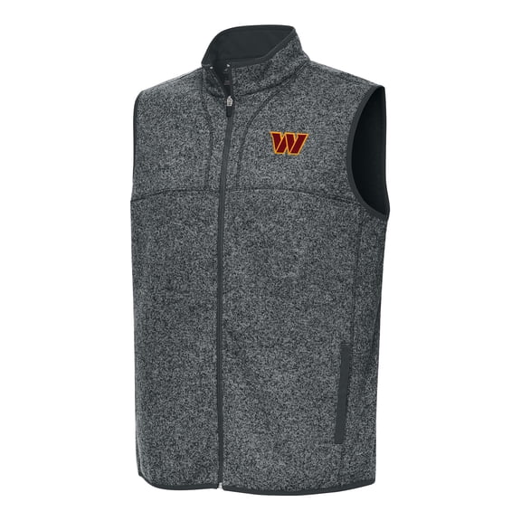 Men's Antigua  Heather Charcoal Washington Commanders Fortune Full-Zip Vest