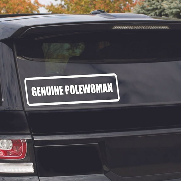 Genuine Polewoman Lettering Sticker Art Decor Car Decals for Girls Boys Car Bumper Window Windows Truck Vehicle Auto Glass Computer Laptop Skateboard Vinyl Wall Art Decoration Size (6x15 inch)