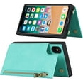 thumbnail image 3 of Crossbody Wallet Case for iPhone X/iPhone Xs with Card Slot Holder,Magnetic Flip Folio Purse Case, PU Leather Zipper Handbag with Detachable Lanyard Strap 5.8 Inch (Mint Green), 3 of 16