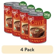 (4 pack) Amy’s Organic Spicy Chili, Plant-Based Vegan Chili, Gluten Free, Made With Organic Red Beans and Tofu, Canned Chili, 14.7 Oz