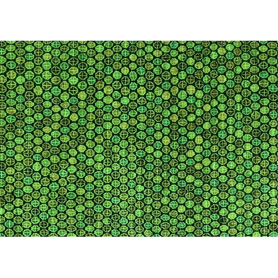 Ahgly Company Indoor Rectangle Abstract Green Modern Area Rugs, 2' x 5'