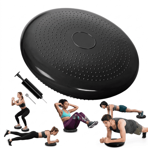 ROSEXIXI Balance Board, Inflatable Balance Disc with Air Pump, Thickened PVC Anti-Burst Non-Slip Yoga Pad for Core Strength, Physical Therapy & Ankle Stability Workouts