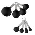 thumbnail image 1 of Juego de 8 cucharas medidoras portátiles con mango de acero inoxidable, fácil de guardar Negro, 1 of 8