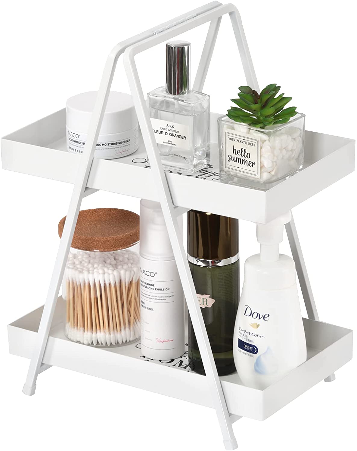 Luxspire 2-Tier Countertop Organizer for Bathroom Counter Shelf Serving Tray, Cosmetic Perfume Storage Rack Kitchen Spice Rack Bathroom Accessories