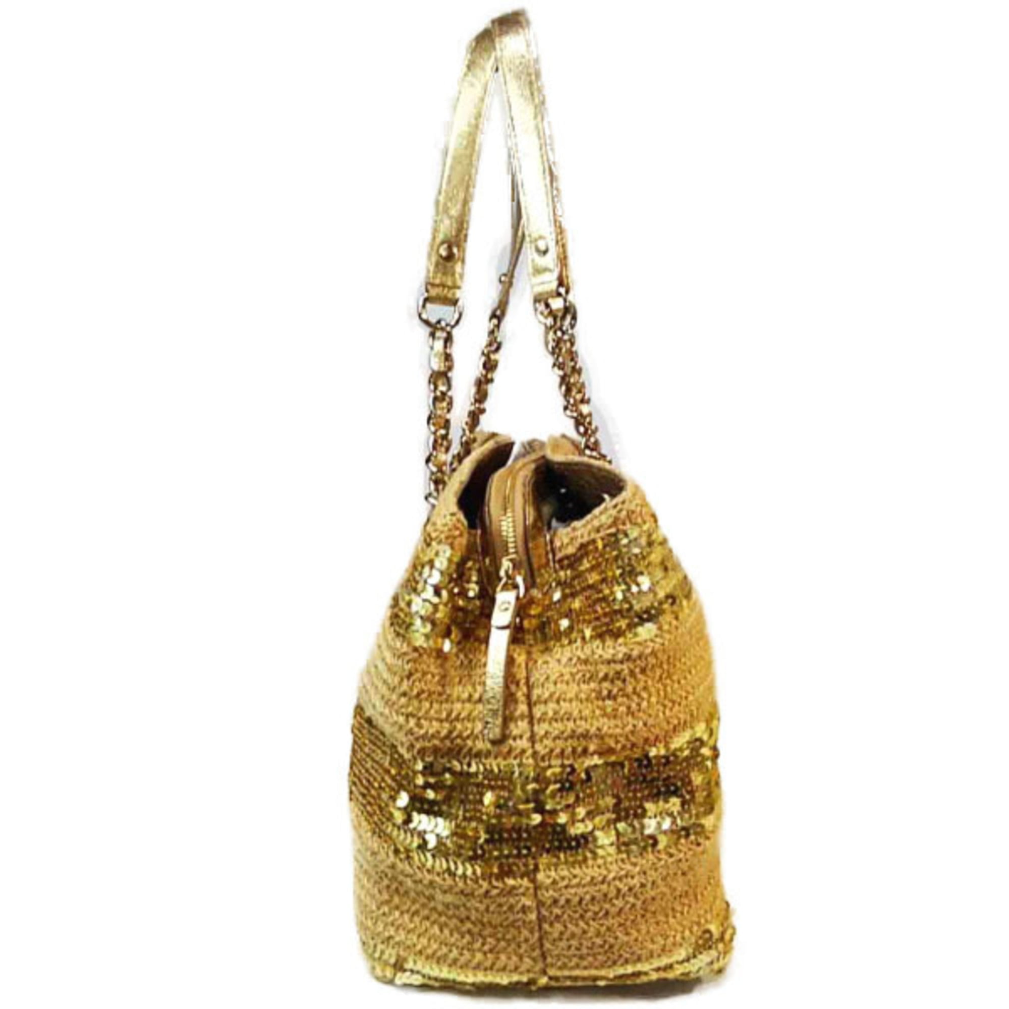 Pre-Owned Kate Spade Shoulder Bag with Sequins and Chain Strap, Gold (Good)