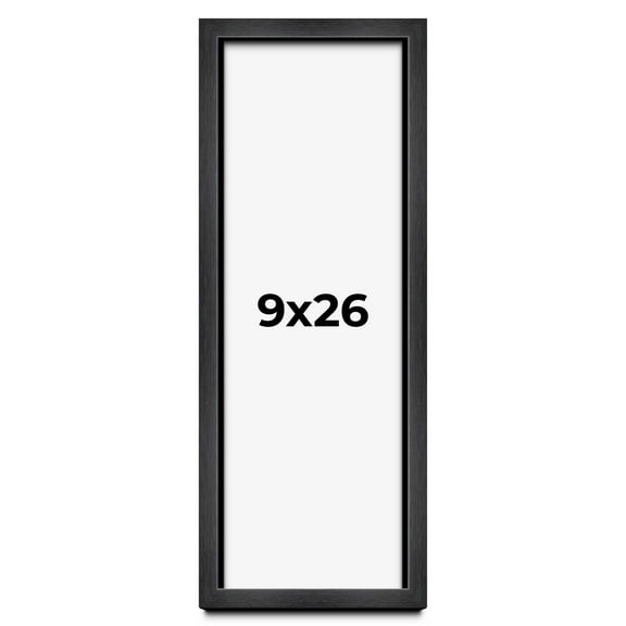 9x26 Shadow Box Frame Grey Charcoal Black | 0.875 Inches Deep | Solid Wood Shadowbox Display Frame