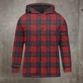 thumbnail image 3 of Gmluru Men's Winter Oversize Plaid Jacket Checkered Printed with Hooded Fleece Long Sleeved Hooded Coat Outwear Plus Size, 3 of 4