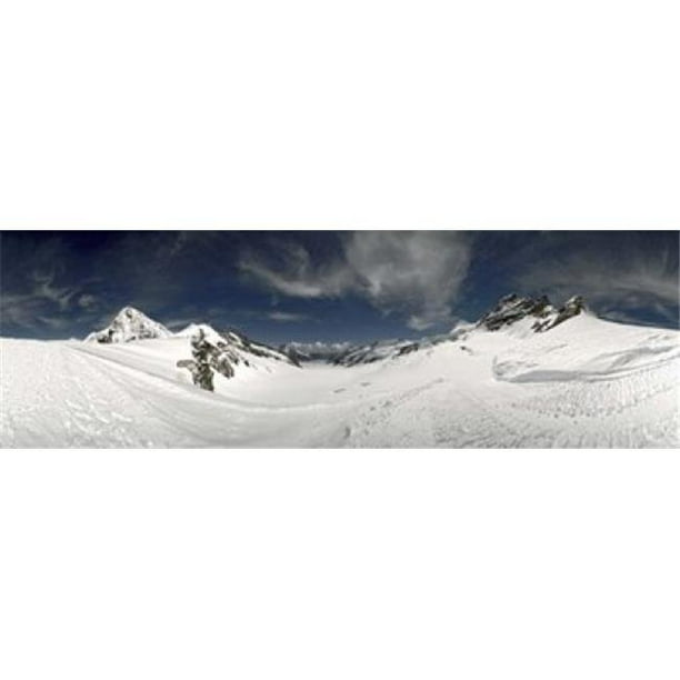 Panoramic Images PPI135803L Vue d'Angle Bas d'Un glacier Aletsch glacier Jungfraujoch Berne Canton Suisse Affiche Imprimée par Panoramic Images - 36 x 12