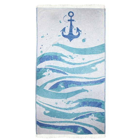 Anemoss Turkish Beach Towel 39 x 70 100% Cotton Extra Large Turkish Peshtemal