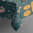 thumbnail image 4 of Paw Prints and Bones Rectangle Tablecloth 60"x102",Waterproof Polyester Rectangle Table Cloth, Wipeable Spillproof Polyester Tablecloth for Dining, Camping, Indoor and Outdoor, 4 of 6