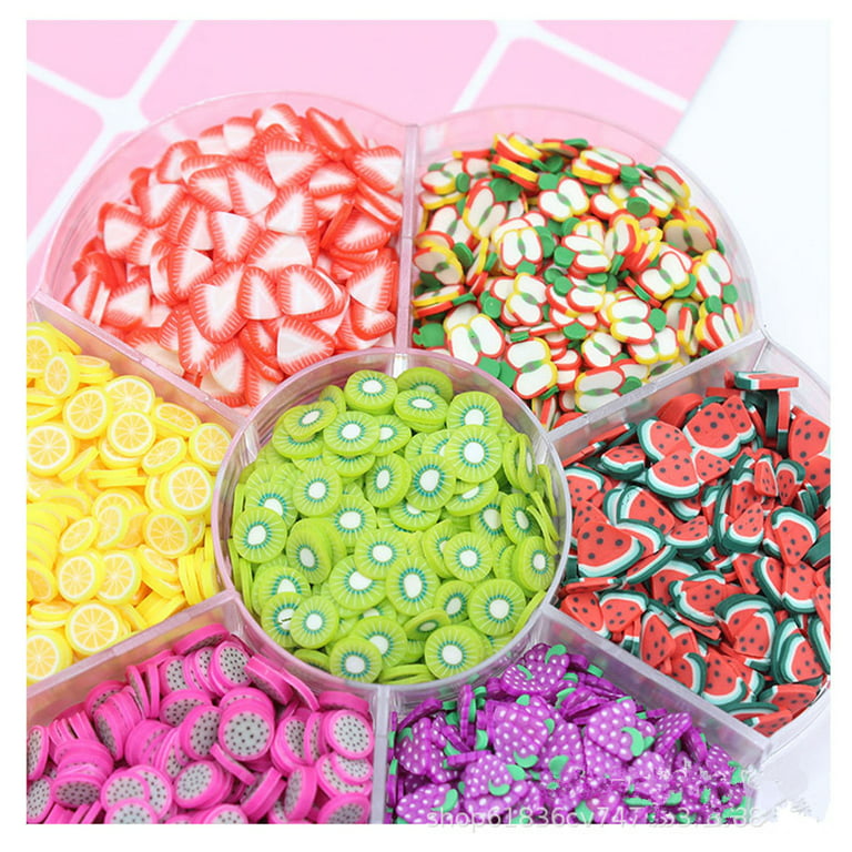 HLGDYJ Assorted Fruit Slices 90g Wheel - Slime Supplies/Slime Acessories/ Slime Add ins/Polymer Clay/Nail Art Kit Maker for Kids 