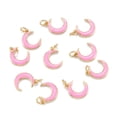 thumbnail image 2 of Real 18K Gold Plated Brass Enamel Pendants with Jump Rings Long-Lasting Plated Moon Mixed Color 14x11x2mm Hole: 3.5mm, 2 of 4