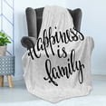 thumbnail image 4 of Family Soft Flannel Fleece Throw Blanket, Happiness is Family Hand Writing Inspirational Phrase Simple Nature Backdrop, Cozy Plush for Indoor and Outdoor Use, 60" x 80", Black Grey, by Ambesonne, 4 of 5