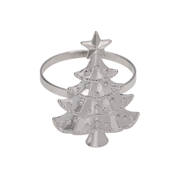 Anillos de Servilletas de Navidad Anillos de Servilletas de Árbol de Navidad, Bandejas de Aleación, Anillos de Servilletas, Artesanías Metálicas, Suministros de Vacaciones, Árbol de Navidad de Mesa Fi