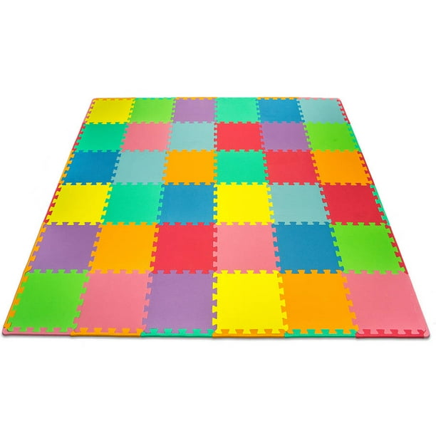 Matney Foam Floor Puzzle-Piece Play Mat with Borders Included, Great