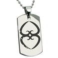 thumbnail image 1 of Stainless Steel Ancient Tribal Mother Earth Rune Engraved Dog Tag Pendant Necklace, 1 of 1
