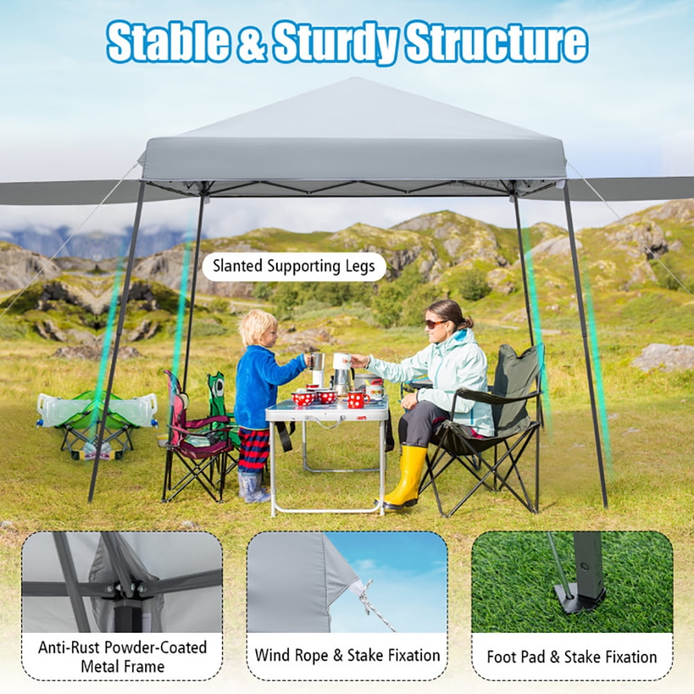 Aimee Lii Patio 10x10 FT Instant Pop-up Canopy Folding Tent with Sidewalls and Awnings Outdoor, Canopy Gazebo for Party BBQ Events, Gray