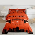 thumbnail image 2 of jejeloiu American Rugby Game Twin Comforter Sets,Orange Black Bedding Set For Boys Reversible 2pcs, 2 of 8