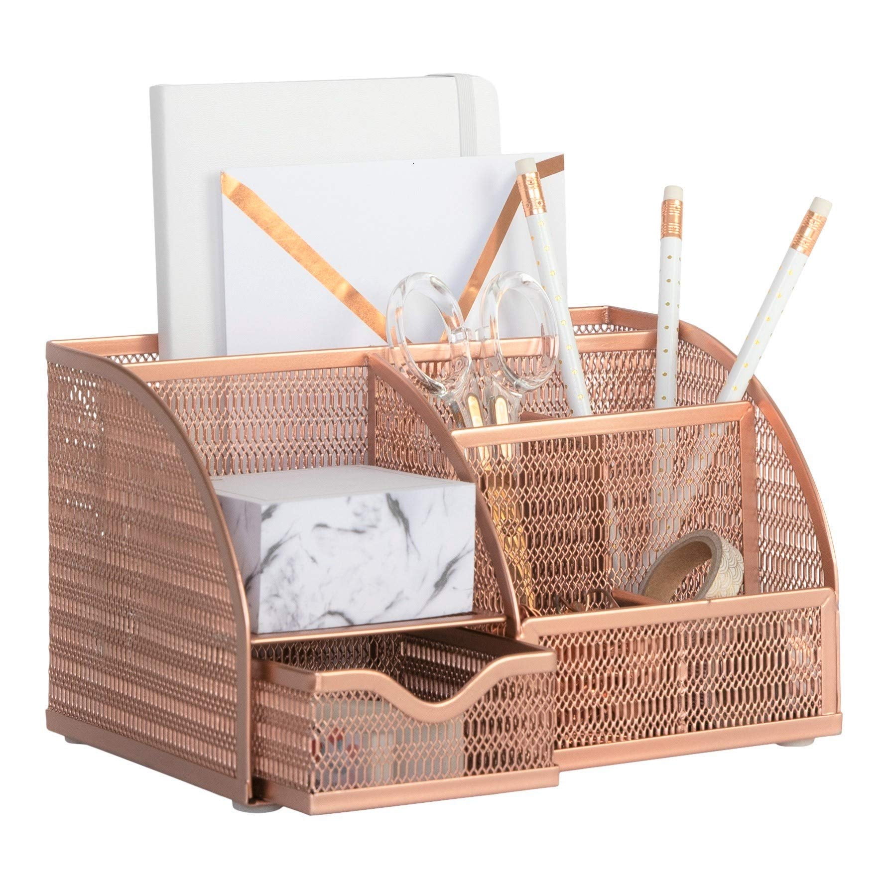 Desk Organizer with Drawer | Desktop Caddy for Office Supplies | Stylish Desk Organizers and Accessories for Home or Office