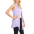 thumbnail image 3 of Women's Casual Open Draped Front Solid Cardigan Vest, 3 of 7