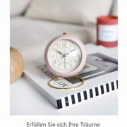 Clock, Small Silent Table Clock Classic Retro Alarm Clock White