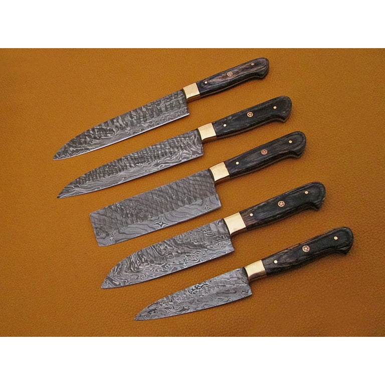 Kitchen Knife Set Hand Forged Japanese Stainless Steel Damascus