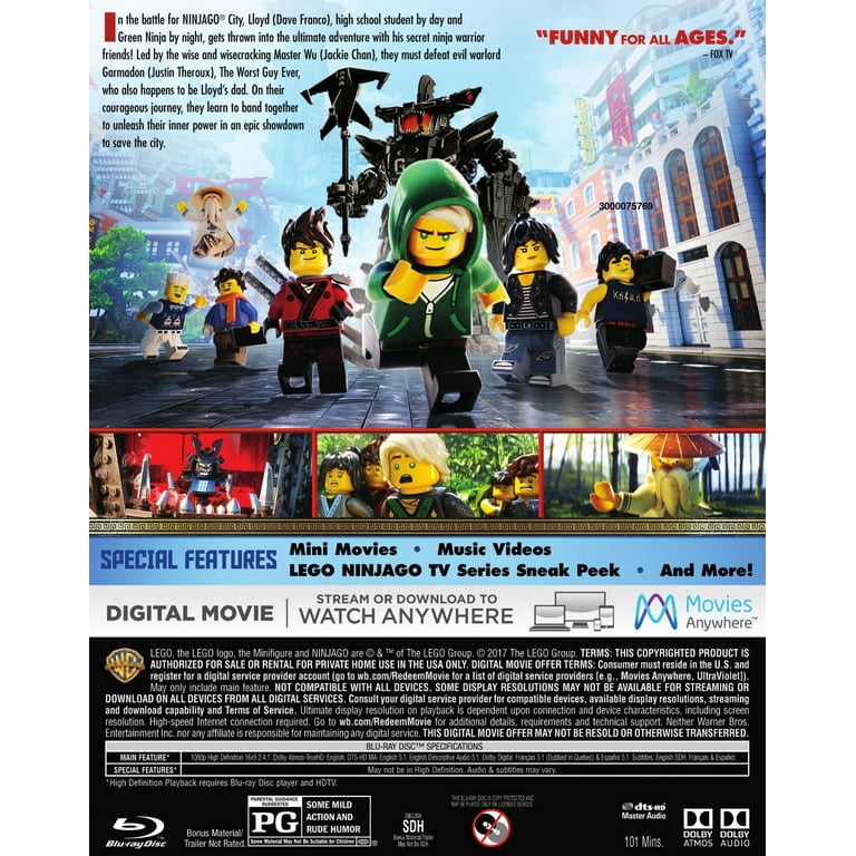 Lego Ninjago Movie The Blu ray BD Blu ray DVD Digital HD Blu ray