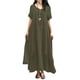 thumbnail image 4 of Vestido suelto de mujer, vestido largo largo bohemio de manga corta de verano Eccomum Café 3X-Grande, 4 of 7