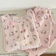 thumbnail image 2 of Hello Kitty Round Neck Pajamas Kawaii Sweet Cute Cartoon Home Clothes Set Gift, 2 of 18