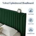 Sifurni Full Size Velvet Platform Bed Frame with Vertical Channel