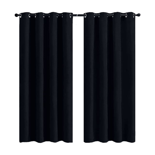 Cortinas Kitul Blackout Plus Aislamiento Térmico 2 Paneles 215 X 135 Cm Color Negro