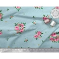 thumbnail image 2 of Soimoi Poly Georgette Fabric Leaves & Rose Flower Print Sewing Fabric Yard 52 Inch Wide, 2 of 3