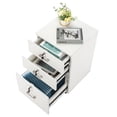 thumbnail image 3 of Hassch 3 Drawer Mobile File Cabinet with Lock, Filing Cabinet with Lockable Wheels for Home Office, White, 3 of 9