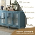 thumbnail image 2 of Mirrored Accent Cabinet, Atumon Buffet Cabinet with 4 Mirrored Doors, Mirrored Sideboard Buffet with Adjustable Shelves, Heavy Duty Wood Storage Cabinet for Kitchen Dining Room Living Room, Blue, 2 of 10