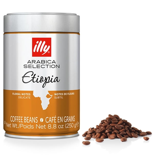 illy Whole Bean Coffee - Perfectly Roasted Whole Coffee Beans – Etiopia Bold Roast – Gentle Notes of Jasmine – Floral Notes - 100% Arabica Coffee - No Preservatives &